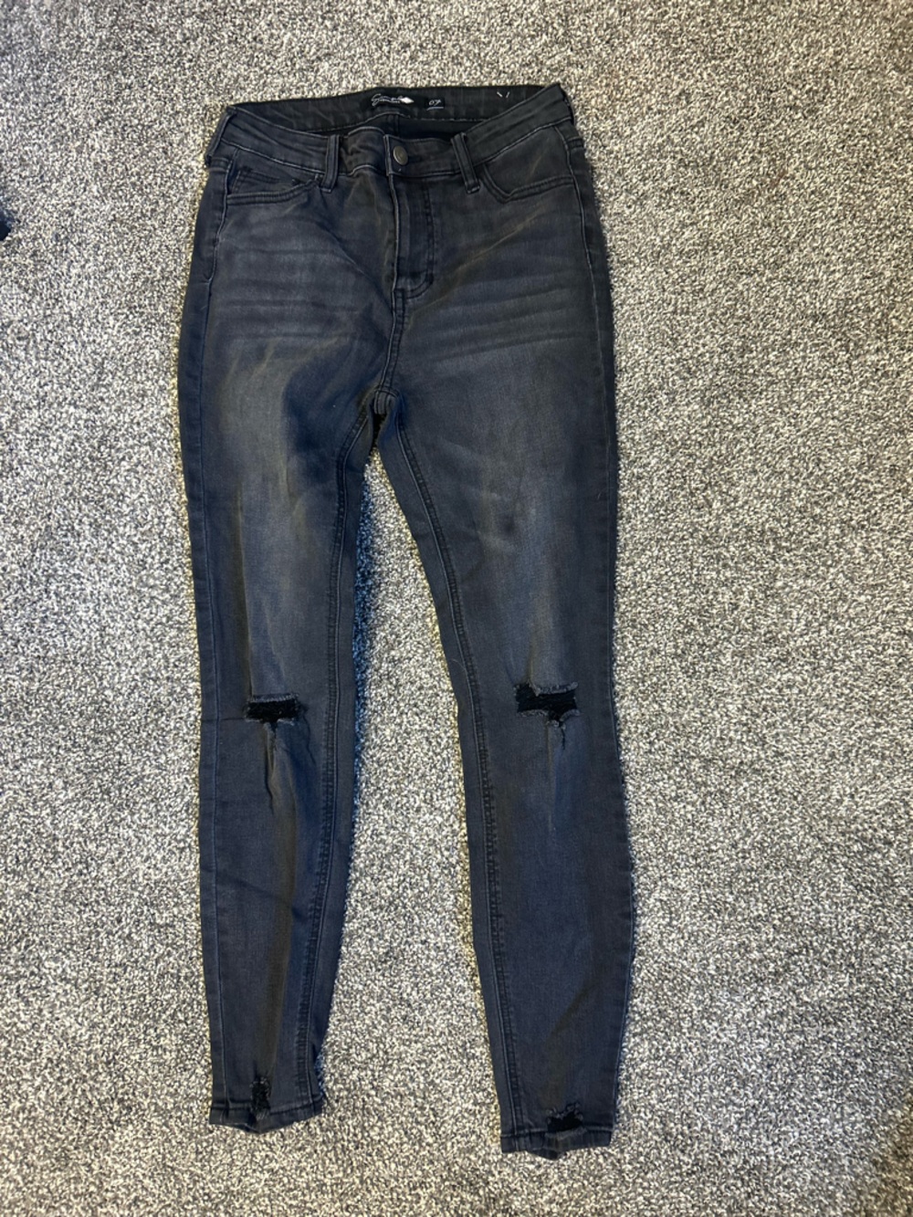 High-Rise Black Skinny Jeans with Knee Rips-NWOT-Never Worn